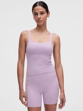 NWT Lululemon Ebb to Street Scoop-Neck Cropped Tank Top (lilac play) lavender